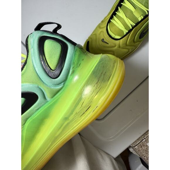 Nike Air Max 720 Volt Green Black Men’s Size 10 AO2924-701 Gradient Sneakers - Picture 8 of 10